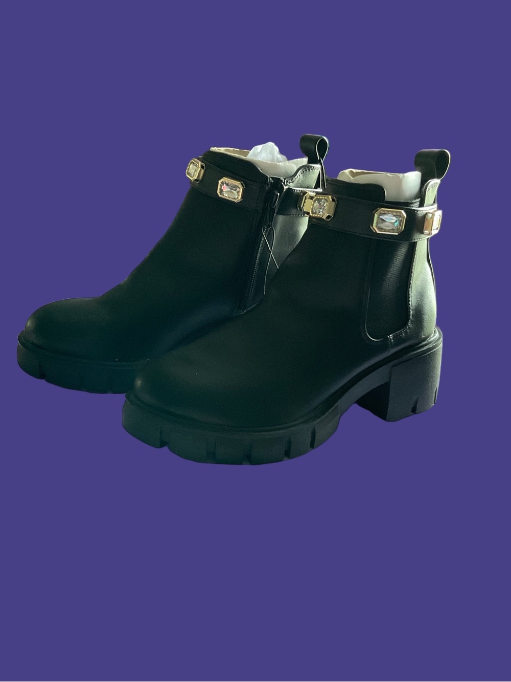 Madden NYC Women’s Black Jeweled Ankle Boots Size 7 NWT - Picture 6 of 6